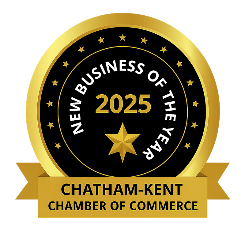 Chatham-Kent Chamber of Commerce New Business of the Year award badge
